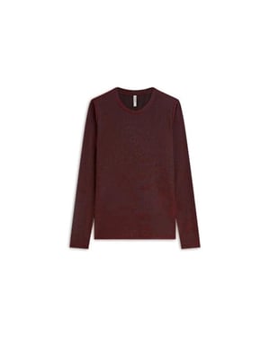Summum 3s5170-30644 335 basic tee soft lurex jersey dark burgundy