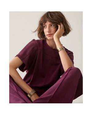 Summum 3s5335-30606 335 boxy top soft scuba dark burgundy
