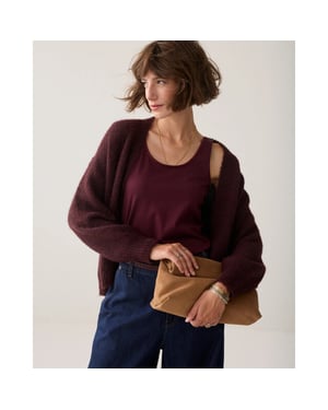 Summum 3s5244-30366 335 reversible top organic cotton elastane basic dark burgundy