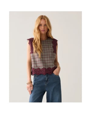 Summum 2s3525-12482 120 top check burgundy multicolour