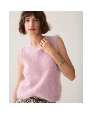 Summum 7s8022-70089 327 spencer kid mohair knit faded pink