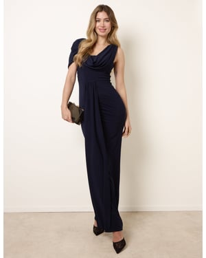 Interlock Twist Yarn Drape Detail Off Shoulder Dress