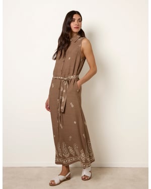 Dress With Paisley & Floral Print