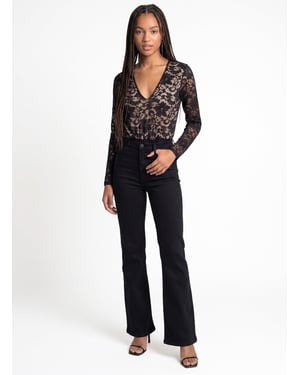 Long Sleeved Lace Mesh Bodysuit