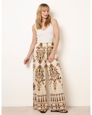 Drawstring Waist Wide Leg Pants