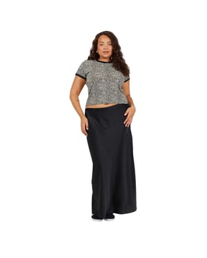 Brave Soul Dames/Dames Luipaardprint Cropped Plus T-shirt (Luipaard/Zwart)