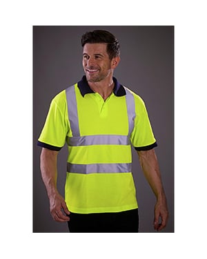 Yoko Hi-Vis Poloshirt met korte mouwen / Heren Workwear (Hi-Vis Geel)