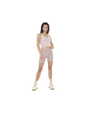 Brave Soul Ribgebreide korte broek dames/dames (Stoffig Roze)