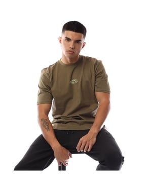 Marshall Artist Heren T-shirt met berglogo, normale pasvorm (Khaki)