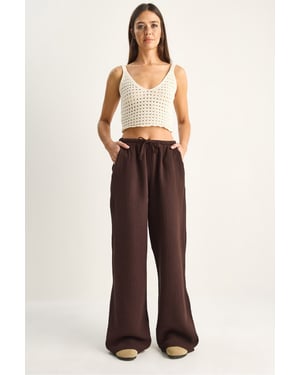 Wijdgesneden Katoenen Crepe Broek