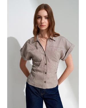 Aansluitende Textuur Korte Mouwen Shirt