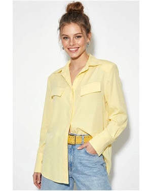 Dames Regular-fit Woven Crepe Shirt