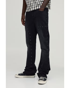 Studded Carpenter Stacked Slim Flared Jeans