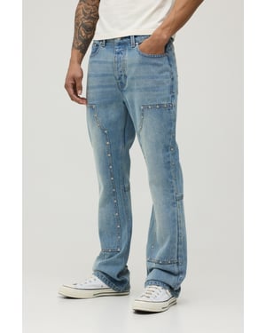 Studded Carpenter Stacked Slim Flared Jeans