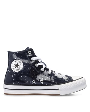 Women's Converse Chuck Taylor All Star Eva Platform Trainers in 410-Navy/Whit