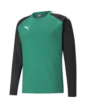 Men's Puma Teamliga Training Sweat T-Shirt in Green/Black