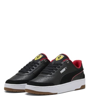 Men's Puma Ferrari Ca Match Low Top Trainers in Puma Black-Pu