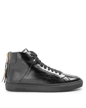 Men's Moschino Court Trainers in Black