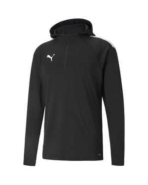 Men's Puma Teamliga Training Fleece Hoody in Black/White