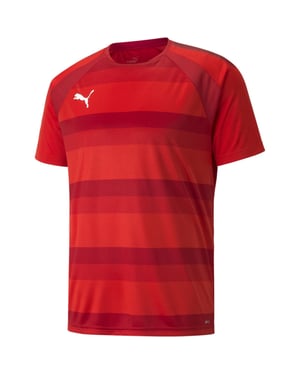 Men's Puma Teamvision Jersey T-Shirt in Red/Pepper/Wht