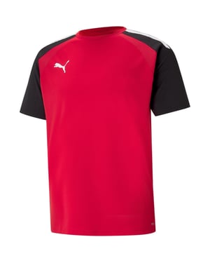 Men's Puma Teampacer Jersey T-Shirt in Red/Black/White