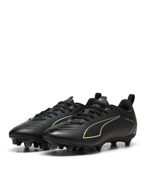 Boys Puma Kids Ultra 6 Play FG AG Football Boots in Blk-FL-GrnTrrn