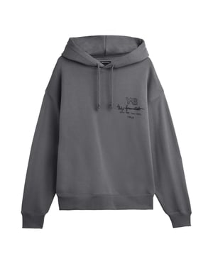 Men's Y-3 Graphic French Terry Hoodie in granite