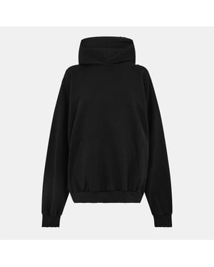 Women's Balenciaga Oversized Pull Over Hoodie in Black/White