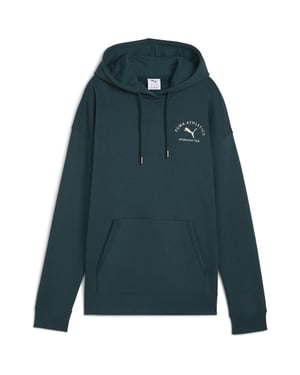 Women's Puma Class Relaxed Overhead Tech Fleece Hoodie in Green Terrain