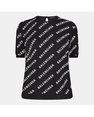 Women's Balenciaga Crew Neck Jumper in Black/White