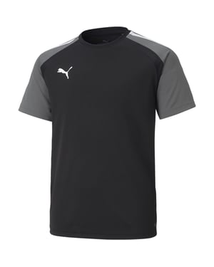 Boys Puma Teampacer Jersey Jr T-Shirt Unisex Kids in Blk-SmkdPrl-Wht