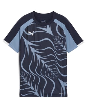 Boys Puma Kids Individual Liga Graphic Short Sleeve Performance T-Shirt in Puma Navy