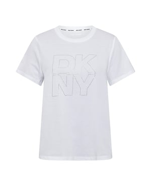 Women's DKNY Rhstn Lyrd Otln in Wht/Silver