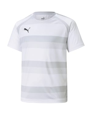 Boys Puma Teamvision Jersey Jr T-Shirt Unisex Kids in Wht-GlcrGry-Blk