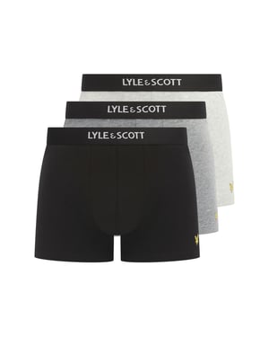 Men's Lyle And Scott Devon Boxers in Wht/Gry/Blk