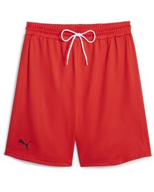 Men's Puma Hoops Team Practice Basketball Shorts in Red