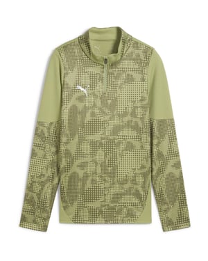 Boys Puma Teamcup Training Quarter Zip Top Jr Fleece Unisex Kids in ClmngGrn-Sl-lv