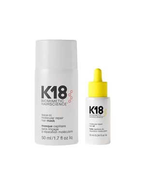 K18 Duo K18 Leave-in Molecular Repair Hair Mask 50ml And Molecular Repair Hair Oil 30ml