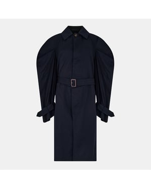 Women's Balenciaga Oversized Water Resistant Trench Coat in Ink