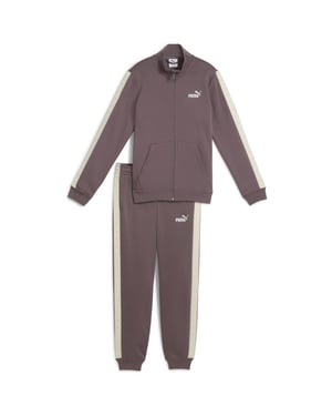 Boys Puma Kids Tape Full Zip Fleece Tracksuit in Raisin