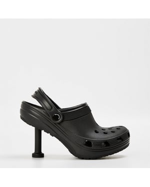 Women's Balenciaga Adjustable Ankle Strap Heeled Sandals in Black