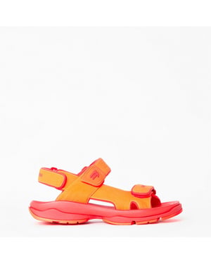 Men's Balenciaga Flat Sandals in Orange/Red