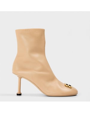 Women's Balenciaga Contemporary Heeled Ankle Boots in Seashell Be