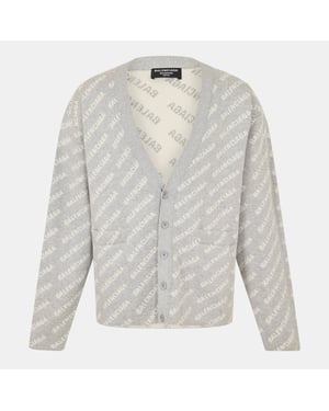 Men's Balenciaga Cardigan in Grey/White