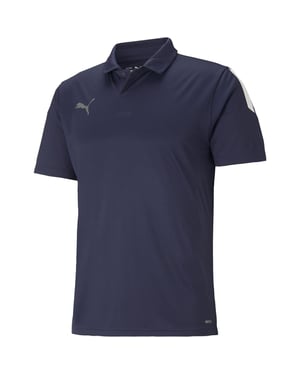 Men's Puma Teamliga Sideline Polo Shirt in Peacoat/White