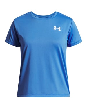 Girls Under Armour Tech Short Sleeve Performance Gym Top in Blue Atlantis