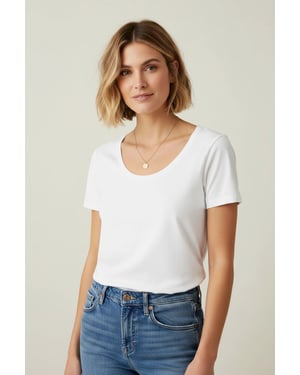 Scoop Neck Cotton Tee