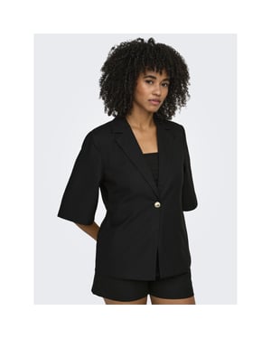 Only Onlbaia linnen blazer met halflange mouwen