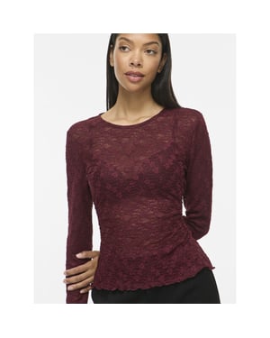 Vila Vifay o-neck ls top noos bordeaux