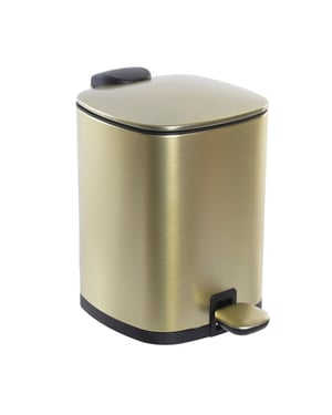 Casa di Elturo Pedaalemmer glam – 3 liter – mat goud – softclose – h24 cm – badkamer prullenbak